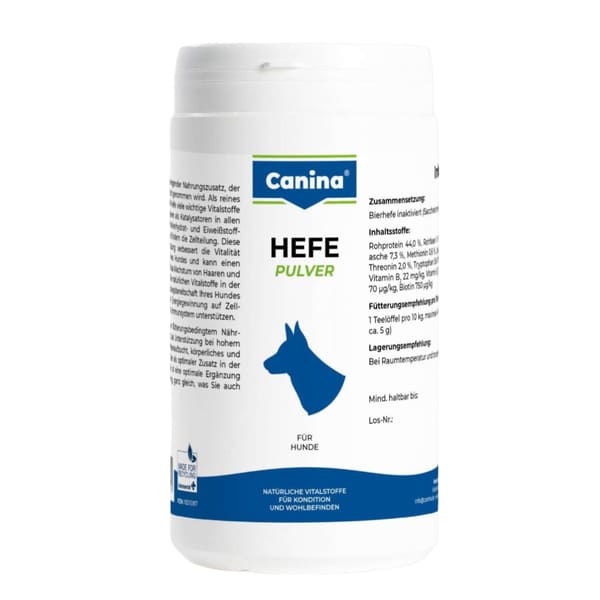 Canina Hefe alus rauga pulveris ādai un apmatojumam suņiem 600 g